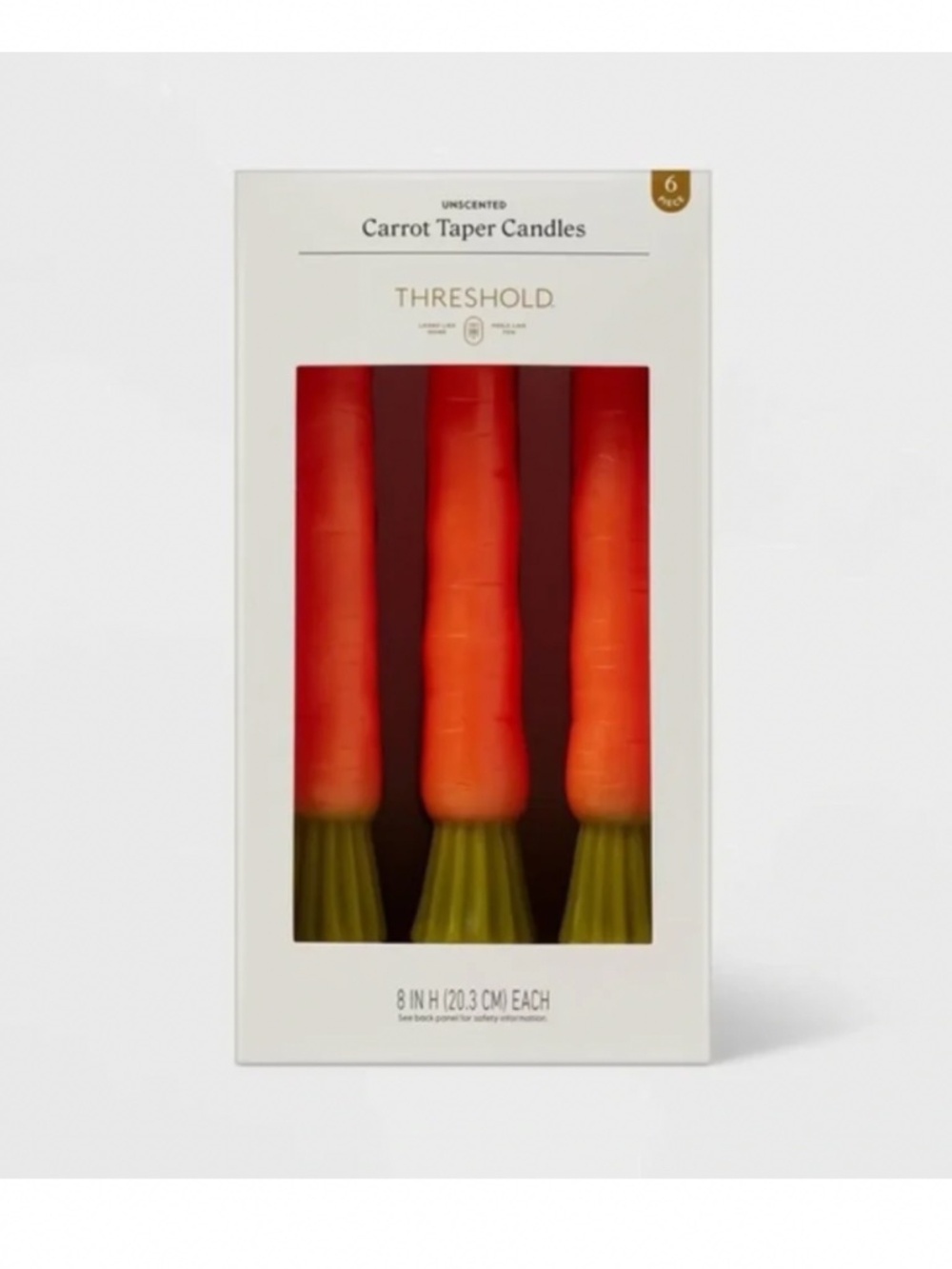 6pk nwt Carrot Taper Candle Set - Threshold
